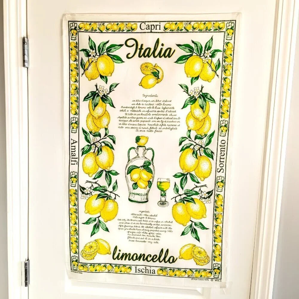 Limoncello Recipe Italian Cotton Tea Towel